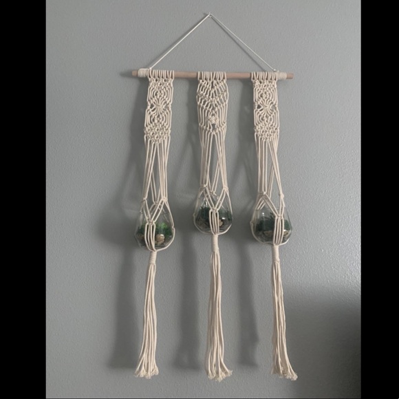 Macrame Triple Hanging Planter Wall Home Decor 30” - Picture 7 of 7